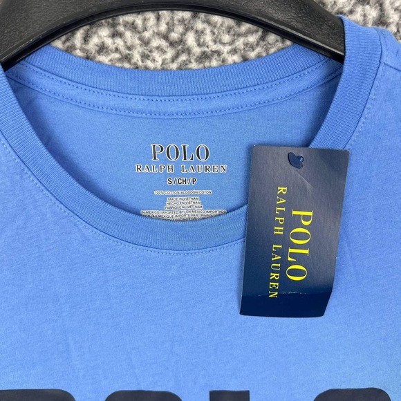 Polo Ralph Lauren Shirt Men Small Blue Short Sleeve Crew Neck Cotton‎ New S - Picture 3 of 6
